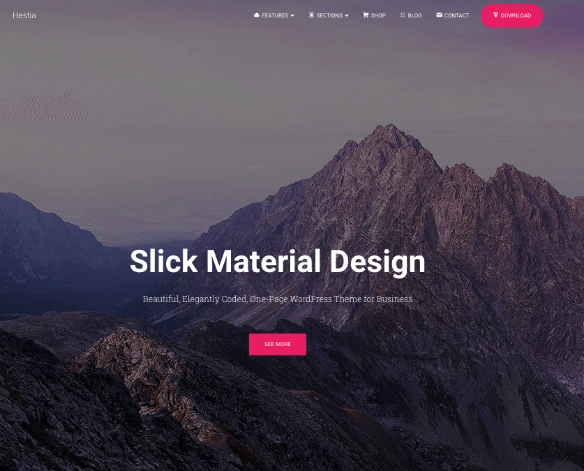 Hestia a free wordpress theme