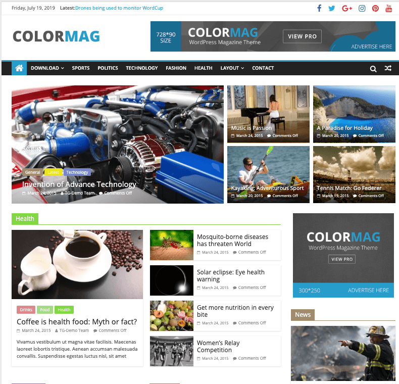 color mag wordpress theme