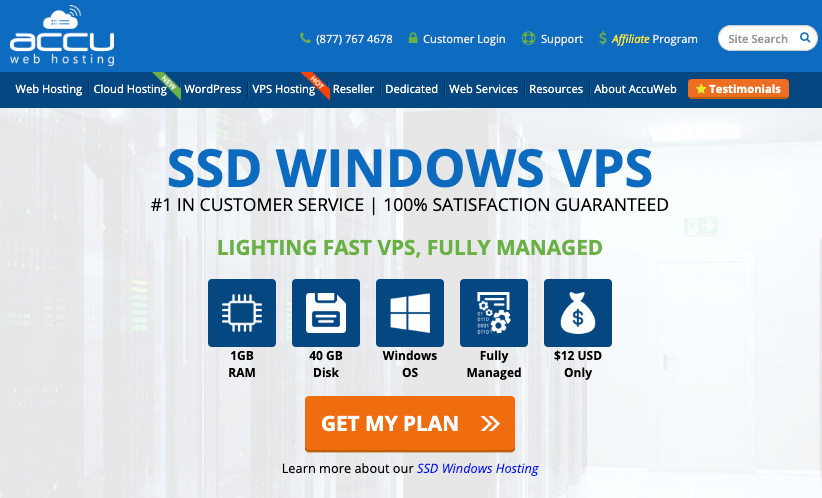 accuweb hosting - best free wordpress hosting