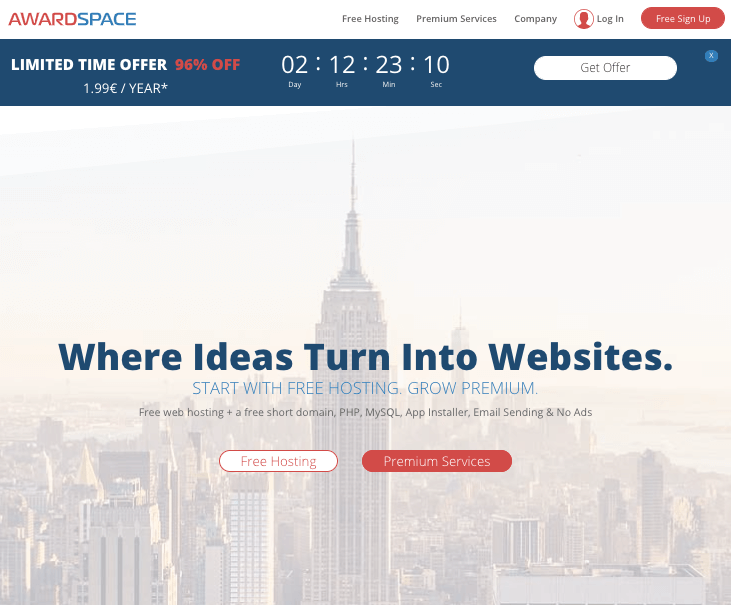 awardspace - best free wordpress hosting