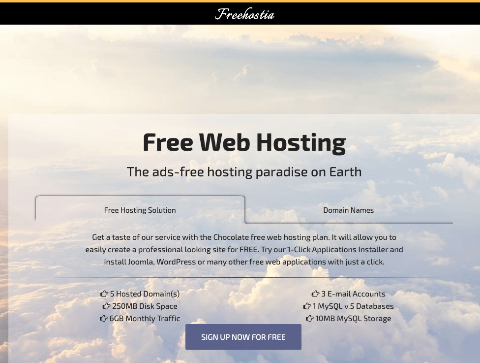 freehostia - a free web hosting