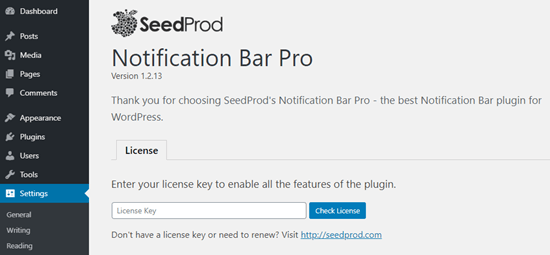 Installing the Notification Bar Pro plugin