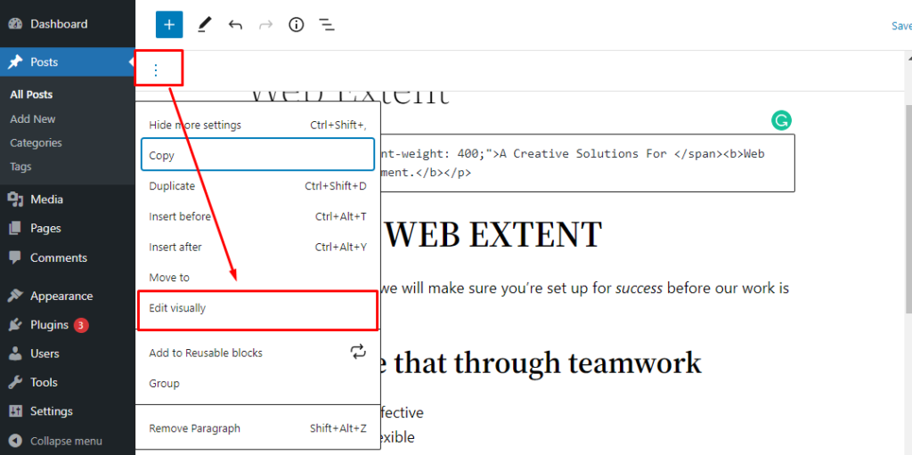 Copy and Paste in WordPress
