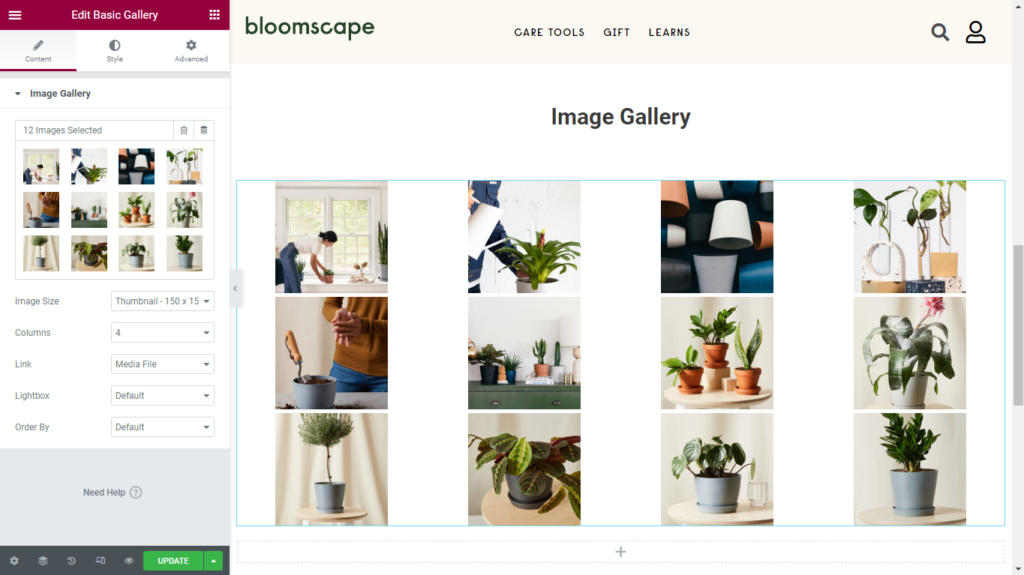Basic Gallery Widget