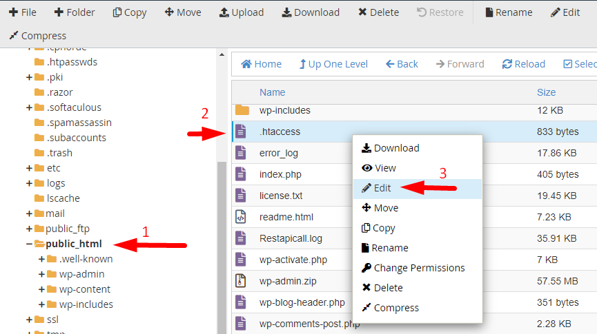 cpanel file manager folder 