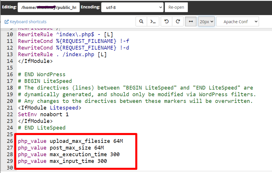 Fix WordPress Error via .htaccess file