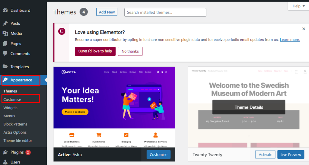 Add Custom CSS in WordPress