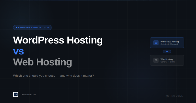 WordPress Hosting vs Web Hosting: Which One Should You Choose? (Beginner’s Guide 2026)